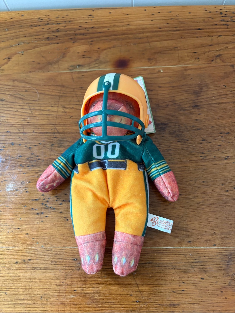 Beansville Buddies Green Bay Packers Football Plush Toy in Green and Yellow